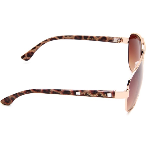 Rocawear Aviator Gold and Brown Sunglasses - Picture 3 of 7